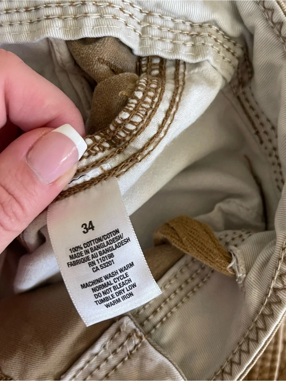 Aeropostale Mens Tan Cargo Shorts Y2K Heavyweight‎ Baggy Cotton Size 34
